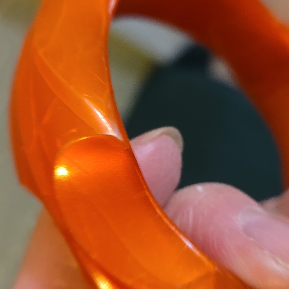 Vintage West Germany Orange Bangle Bracelet - Picture 4 of 5